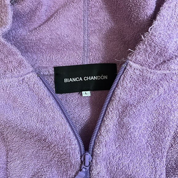 Bianca Chandon violet terry cloth poncho - Picture 3 of 4